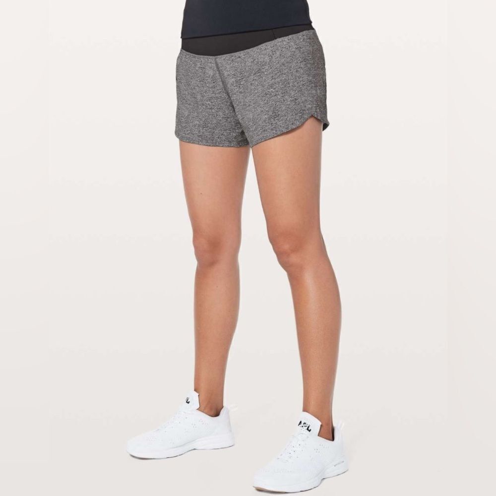 Lululemon Run Times Short II *4" Heather Lux Multi Black / Black (First Release)